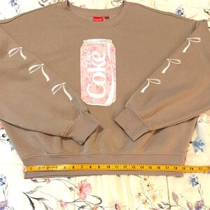 Coca Cola Diet Coke Cropped Floral Sweatshirt